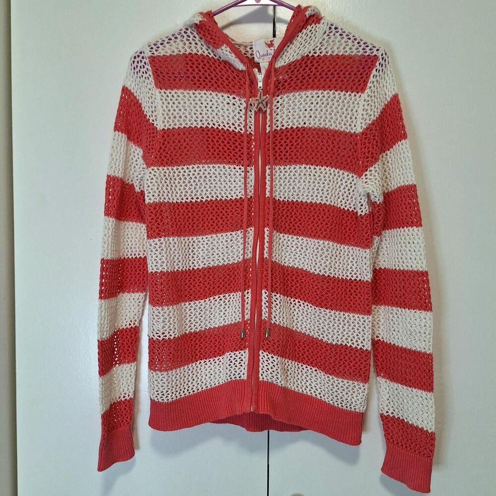 Quacker Factory Crochet Coverup Hoodie